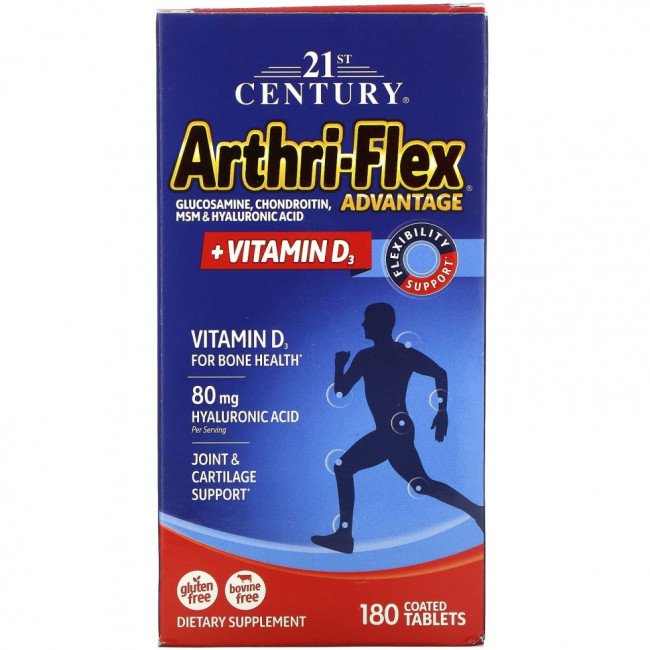 21st Century, Arthri-Flex Advantage с витамином D3, 180 таблеток, покрытых оболочкой