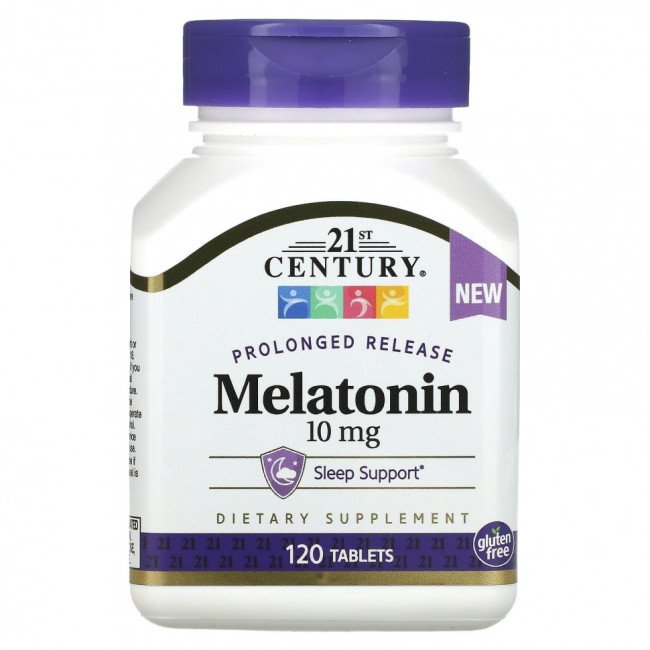 21st Century, Melatonin, Prolonged Release, 10 mg , 120 Tablets